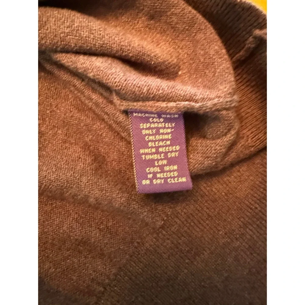 Alan Flusser Mens XL Purple Cotton Silk Cashmere V-Neck Sweater Heather Knit